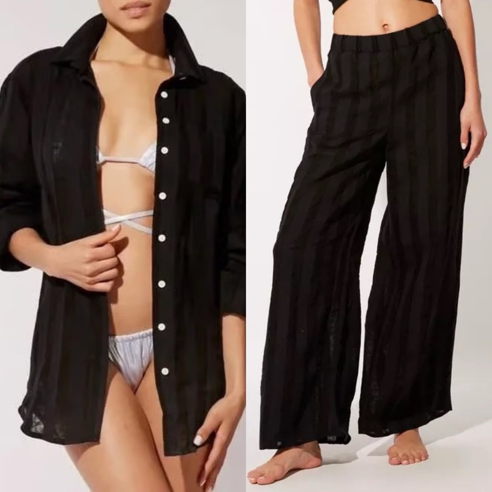 Solid & Striped Oxford Tunic and Delaney Pant Matching Set (Size XS, S)